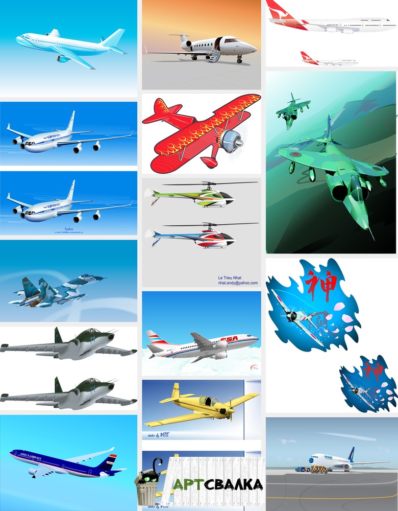 Разные векторные самолеты | Different vector planes